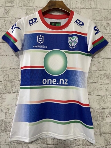 Female Version 2024 Warriors Away Blue & White Thailand Rugby Shirts-805