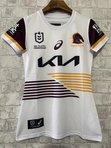 Female Version 2024 Mustang Away White Thailand Rugby Shirts-805