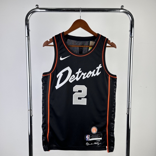 2024 Season City Version NBA Detroit Pistons Black #2 Jersey-311