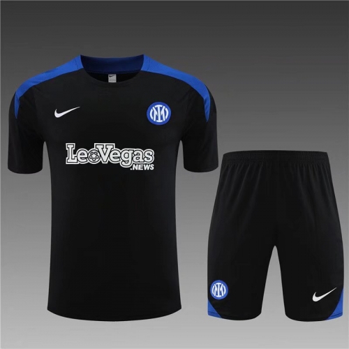 2023/24 Inter Milan Black Shorts-SleeveThailand Soccer Tracksuit Uniform-801