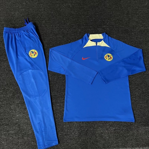 2023/24 Club América Blue Thailand Soccer Tracksuit Uniform-522