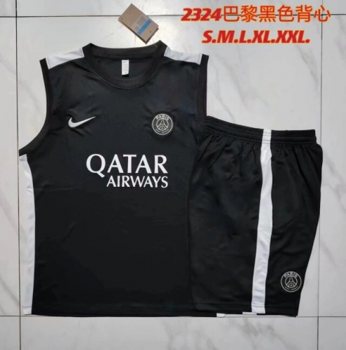2023/24 Paris SG Black Shorts-Sleeve Thailand Soccer Uniform-815