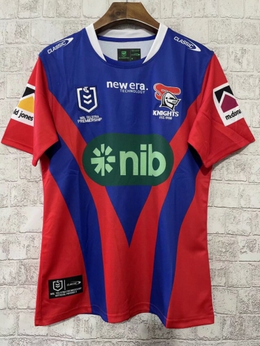 2024 Doncaster Knights Home Blue & Red Thailand Rugby Shirts-805