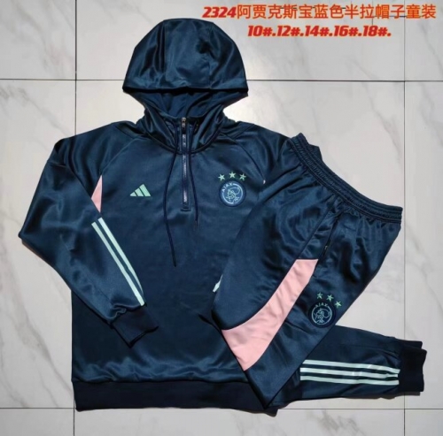 2023/24 Ajax Royal Blue Kids/Youth Tracksuit Uniform With Hat-815
