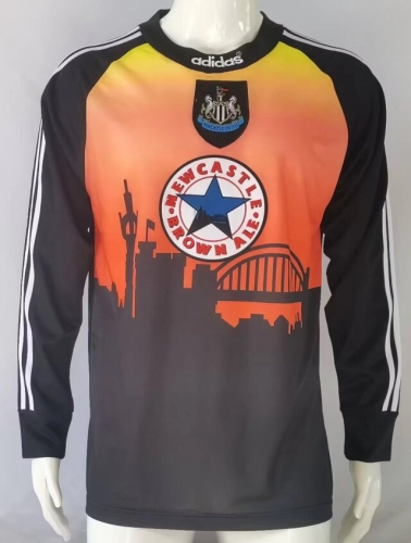 96-97  Retro Version Newcastle United Goalkepeer Orange & Black LS Thailand Soccer Jersey AAA-503/2011