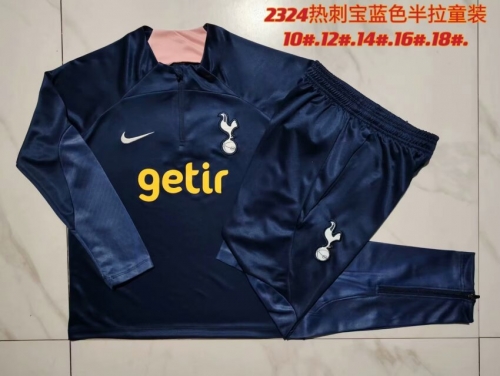 2023/24 Tottenham Hotspur Royal Blue Kids/Youth Soccer Tracksuit Uniform-801