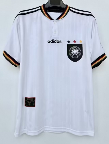 96 European Cup Retro Version Germany Home White Thailand Soccer Jersey-710/1041/408/811