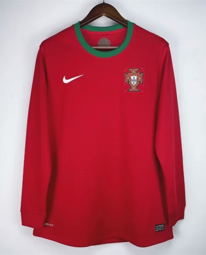 12 Retro Version Portugal Home Red LS Thailand Soccer Jersey AAA-301