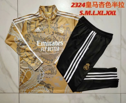 2023/24 Special Real Madrid Yellow Soccer Tracksuit Uniform-815