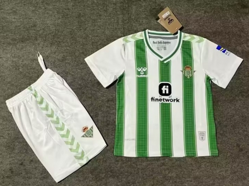 Kids 2023/24 Real Betis Home White & Green Kids/Youth Soccer Uniform-812/SKE