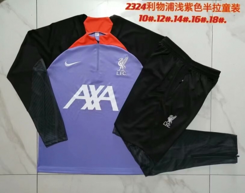 Kids 2023/24 Liverpool Purple Kids/Youth Soccer Tracksuit Uniform-815