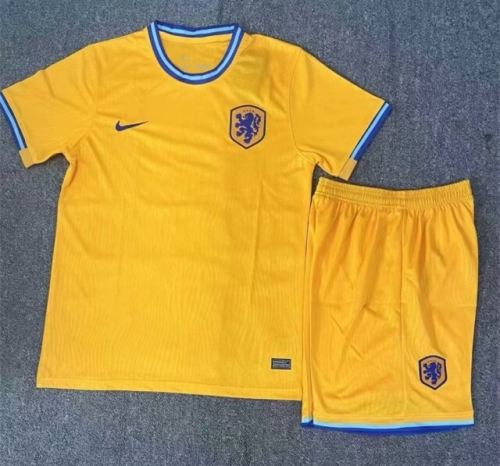 2024/25 Netherlands Home Orange Kids/Youth Soccer Uniform-LS