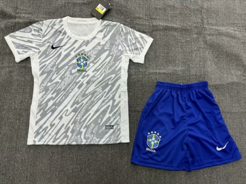 2023/24 Brazil White Kids/Youth Soccer Uniform-KS