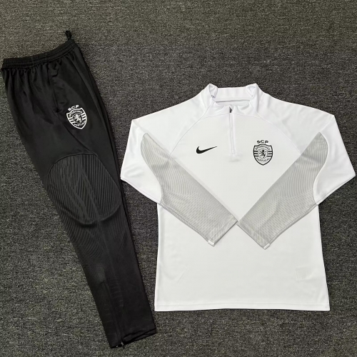 2023/24 Sporting Lisbon White Thailand Soccer Tracksuit Uniform-522