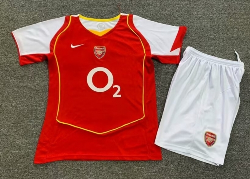 Kids 04-05 Retro Version Arsenal Home Red Kids/Youth Soccer Uniform-1040