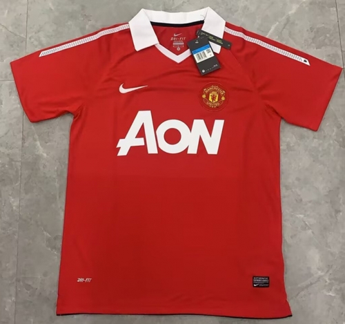 10-11 Retro Version Manchester United Home Red Thailand Soccer Jersey AAA-710/811