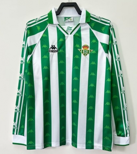 1995-1997 Retro Version Real Betis Home White and Green Thailand Soccer Jersey AAA-811