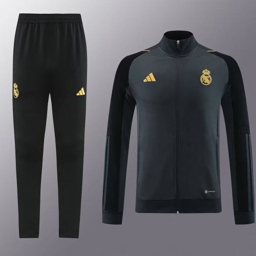 2023/24 Real Madrid Dark Gray Thailand Jacket Uniform-LH