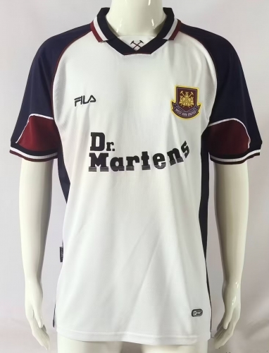 99-00  Retro Version West Ham United Away White Thailand Soccer Jersey AAA-2011/503/811