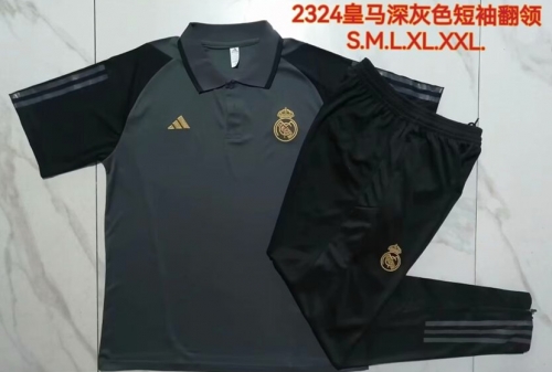 2023/24 Real Madrid Dark Gray Thailand Soccer Polo Uniform-815