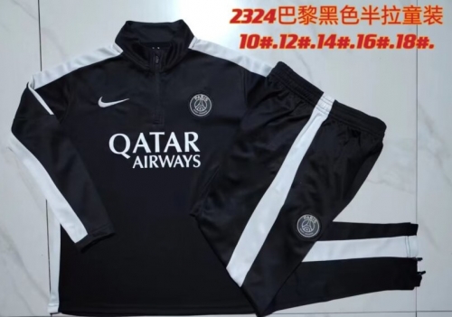 Kids 2023/24 Paris SG Black Kids/Youth Thailand Soccer Uniform-815