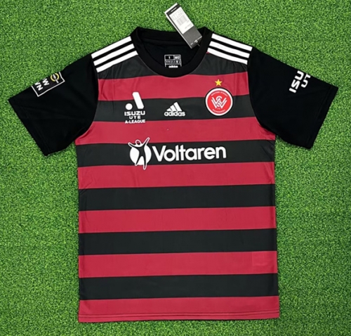 2023/24 Western Sydney Wanderers FC Red & Black Thailand Soccer Jerseys-320