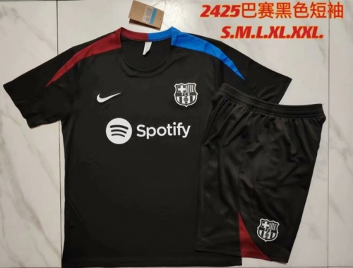 2023/24 Barcelona Black Shorts-Sleeve Thailand Soccer Uniform-815