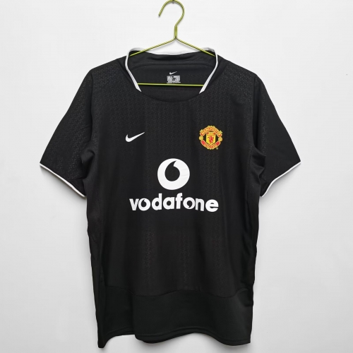 03-04 Retro Version Manchester United Away Black Thailand Soccer Jersey AAA-710/811