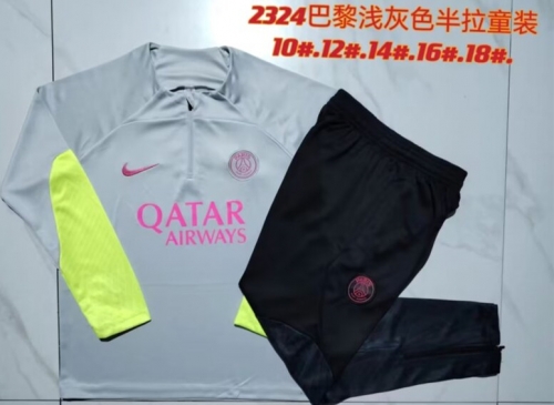 Kids 2023/24 Paris SG Light Gray Kids/Youth Thailand Soccer Uniform-815