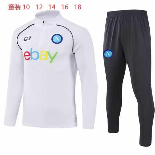 2023/24 SSC Napoli White Kids/Youth Soccer Tracksuit Uniform-GDP