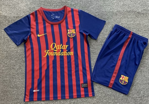 11-12 Retro Version Barcelona Blue & Red Kids/Youth Soccer Uniform-1040