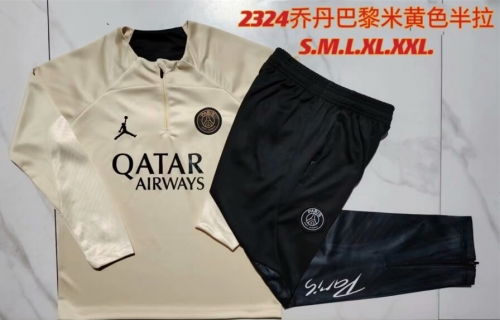 2023/24 Paris SG Light Yellow Thailand Soccer Uniform-815