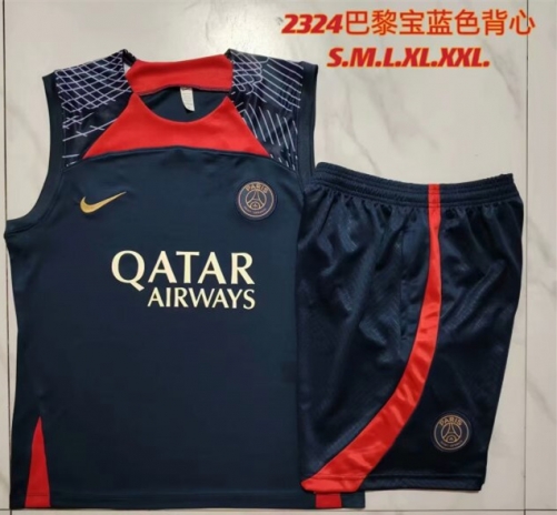 2023/24 Paris SG Royal Blue Shorts-Sleeve Thailand Soccer Uniform-815