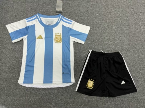 2024/25  Argentina Home Blue and White Kids/Youth Soccer Uniform-KS
