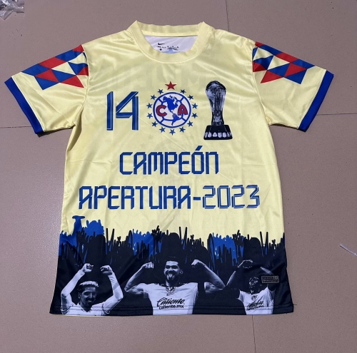 14 Champion Version América Yellow Thailand Soccer Jerseys AAA-07