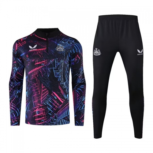 2023/24 Newcastle United Black & Purple Soccer Tracksuit Uniform-522