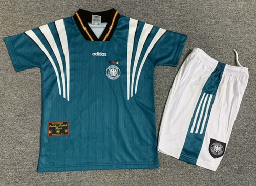 Kids 96 Retro Version Germany Away Green Kids/Youth Soccer Uniform-1040