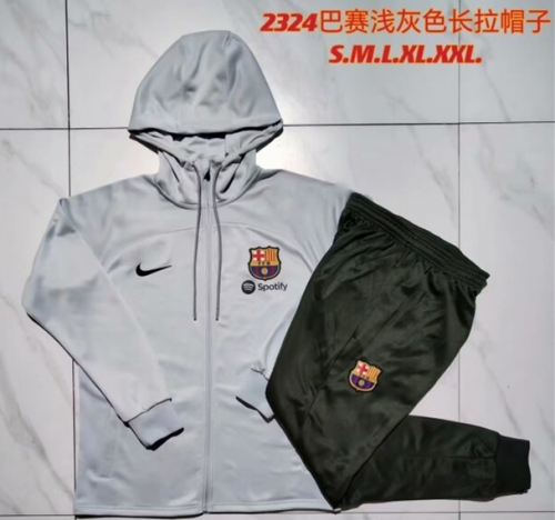 2023/24 Barcelona Light Dray Thailand Soccer Jacket Uniform With Hat-815