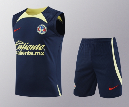 2024/25 Club América Royal Blue Thailand Soccer Training Vest Uniform-418