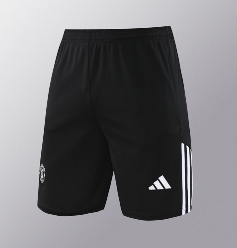 2024/25 Manchester United Black Thailand Soccer Training Shorts With Pocket-418