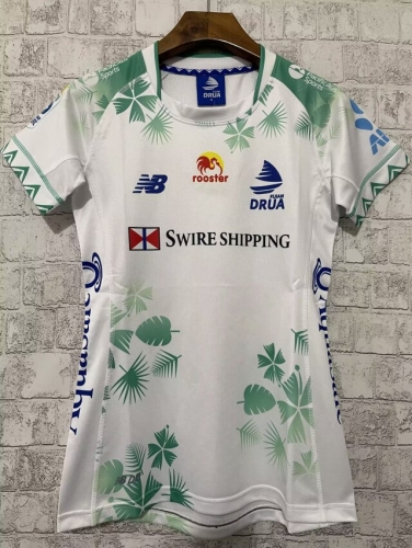 24 Fiji Home White Thailand Women Rugby Shirts-805