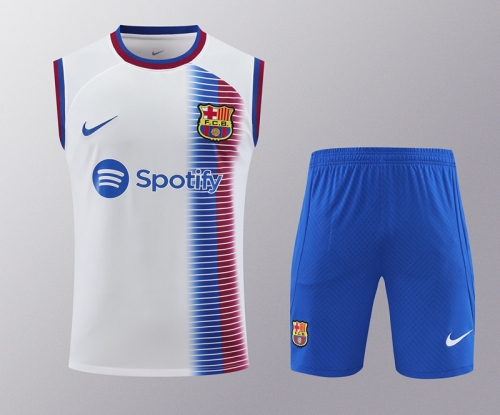 2024/25 Barcelona White & Blue Thailand Soccer Training Uniform-418