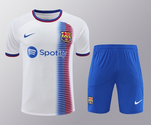 2024/25 Barcelona White & Blue Thailand Soccer Training Uniform-418
