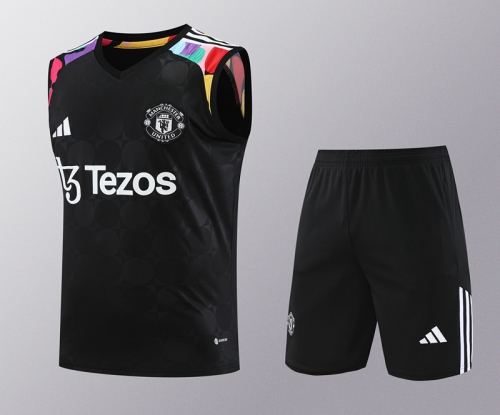 2024/25 Manchester United Black Thailand Soccer Training Vest Uniform-418