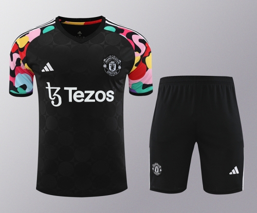 2024/25 Manchester United Black Thailand Soccer Training Uniform-418