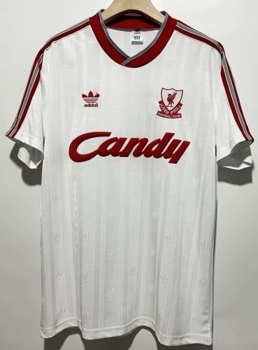1988/89 Retro Version Liverpool 2nd Away White Thailand Soccer Jersey AAA-2011