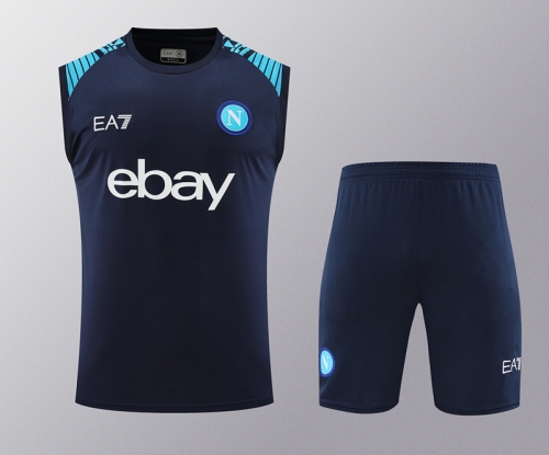 2024/25 SSC Napoli Royal Blue Thailand Soccer Training Vest Uniform-418
