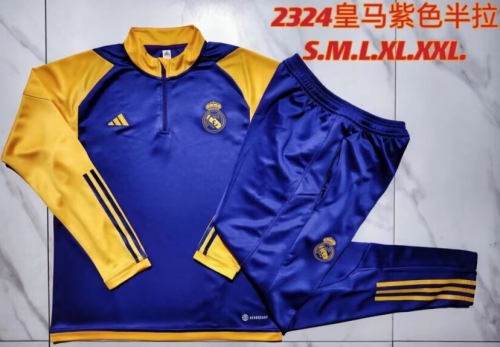 2023/24 Special Real Madrid Blue & Purple Soccer Tracksuit Uniform-815