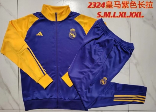 2023/24 Real Madrid Purple & Blue Thailand Jacket Uniform-815