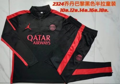 Kids 2023/24 Paris SG Black Kids/Youth Thailand Soccer Uniform-815